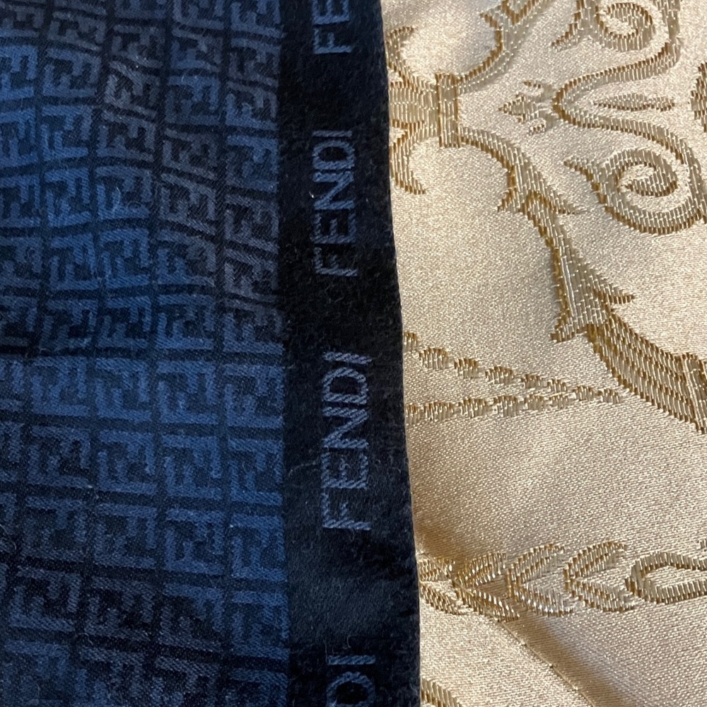 Fendi Black and Gold Scarf